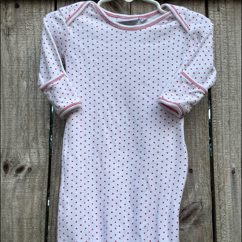 Bayou Blanks Red Bitty Dot Infant Gown